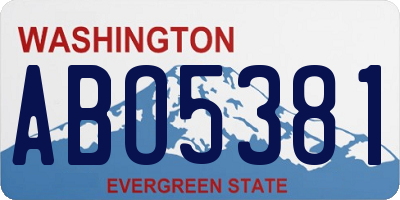 WA license plate ABO5381