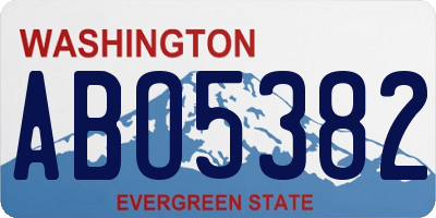 WA license plate ABO5382