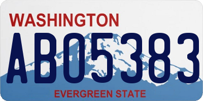 WA license plate ABO5383