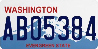 WA license plate ABO5384