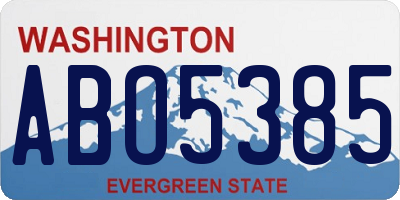 WA license plate ABO5385