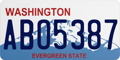 WA license plate ABO5387
