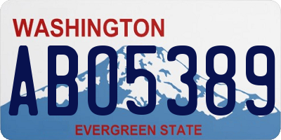 WA license plate ABO5389