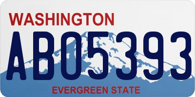 WA license plate ABO5393