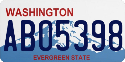 WA license plate ABO5398