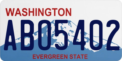 WA license plate ABO5402