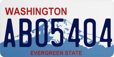WA license plate ABO5404