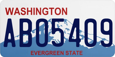 WA license plate ABO5409