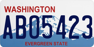 WA license plate ABO5423