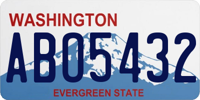 WA license plate ABO5432