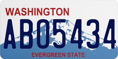 WA license plate ABO5434