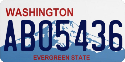 WA license plate ABO5436