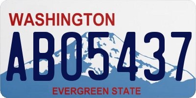 WA license plate ABO5437
