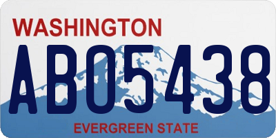 WA license plate ABO5438