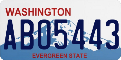 WA license plate ABO5443