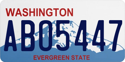 WA license plate ABO5447
