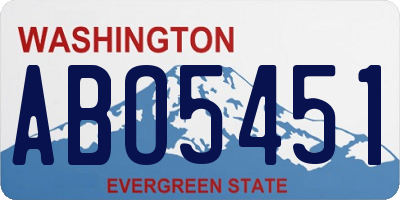 WA license plate ABO5451