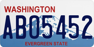 WA license plate ABO5452