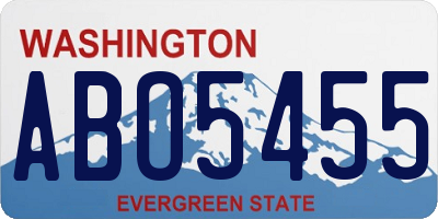 WA license plate ABO5455