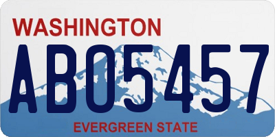 WA license plate ABO5457