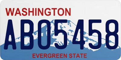WA license plate ABO5458