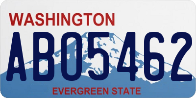WA license plate ABO5462