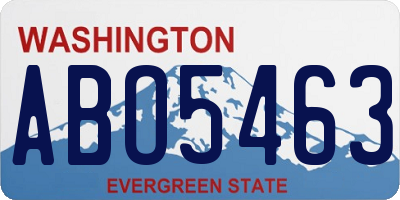 WA license plate ABO5463