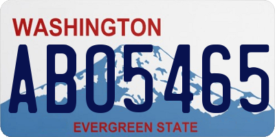 WA license plate ABO5465