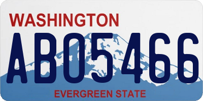 WA license plate ABO5466