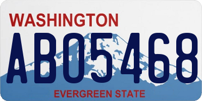 WA license plate ABO5468