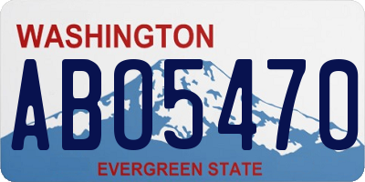 WA license plate ABO5470