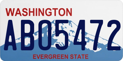 WA license plate ABO5472
