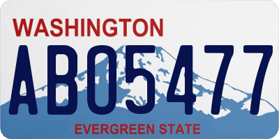WA license plate ABO5477