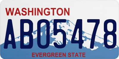 WA license plate ABO5478