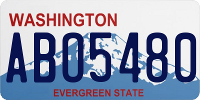 WA license plate ABO5480