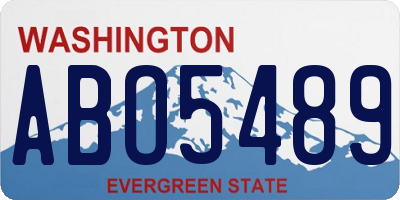 WA license plate ABO5489