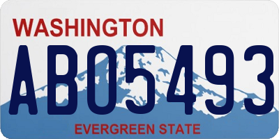 WA license plate ABO5493