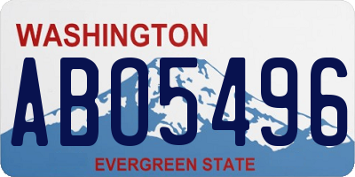WA license plate ABO5496