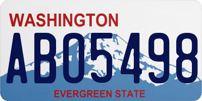 WA license plate ABO5498