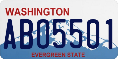 WA license plate ABO5501