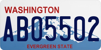 WA license plate ABO5502