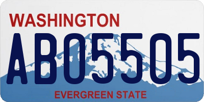 WA license plate ABO5505