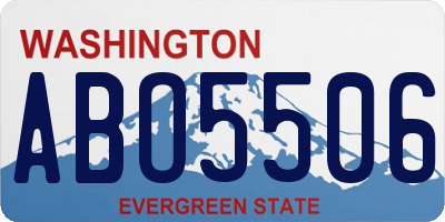 WA license plate ABO5506