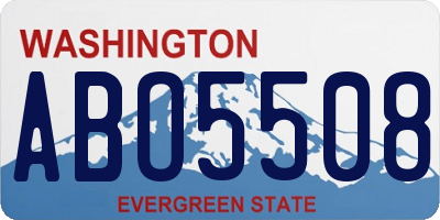 WA license plate ABO5508