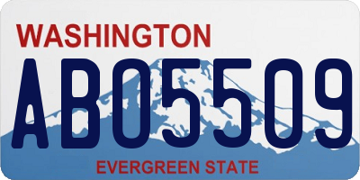 WA license plate ABO5509