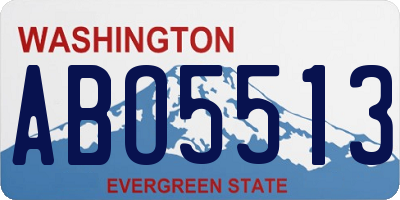 WA license plate ABO5513