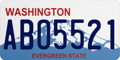 WA license plate ABO5521