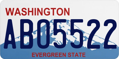 WA license plate ABO5522