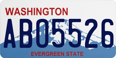 WA license plate ABO5526