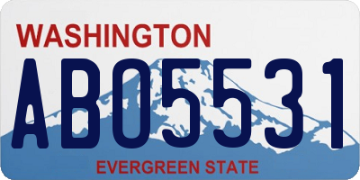 WA license plate ABO5531